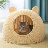 Rattan Cat Ear Dome Bed