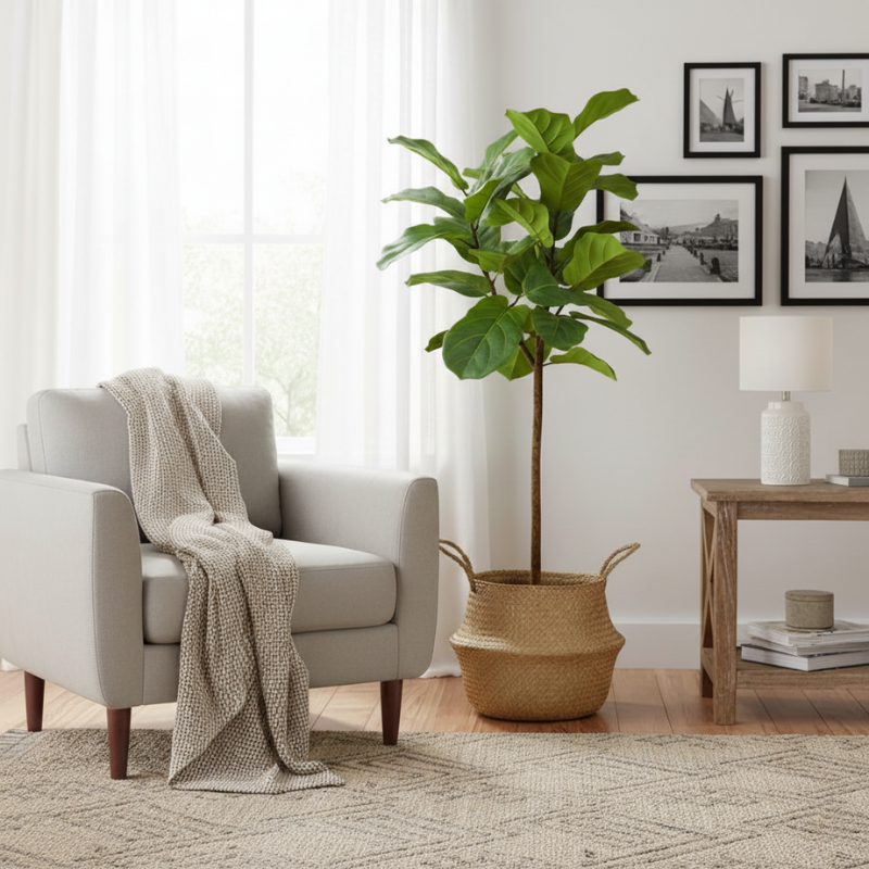 Nordic Rattan Waterproof-Lined Plant Pot