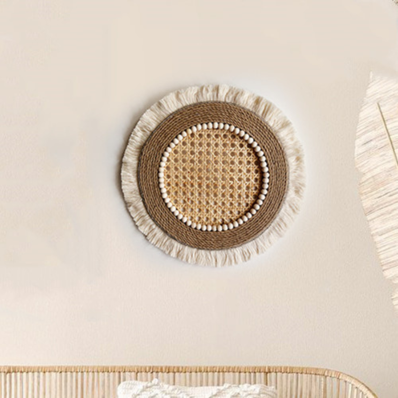 Woven Rattan Wall Shelf Set