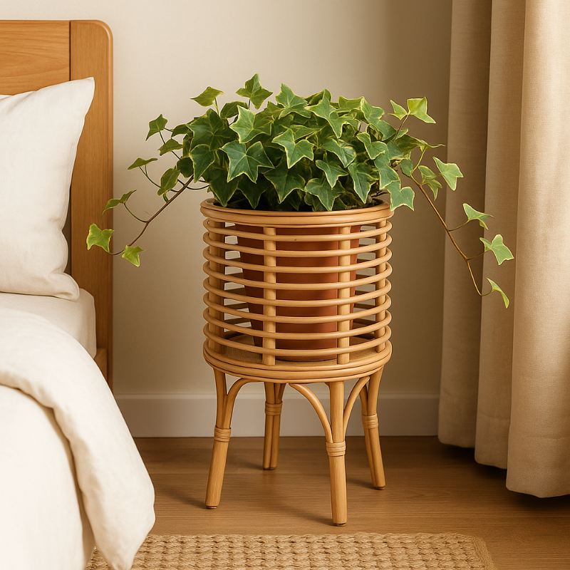 Nordic Rattan Woven Floor Planter