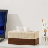 Travertine Wood Tissue Box Cover