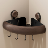 Wood-Look Suction Corner Shelf