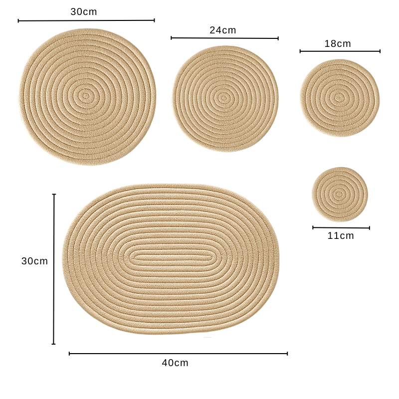 Round Cotton Rope Table Mats Set