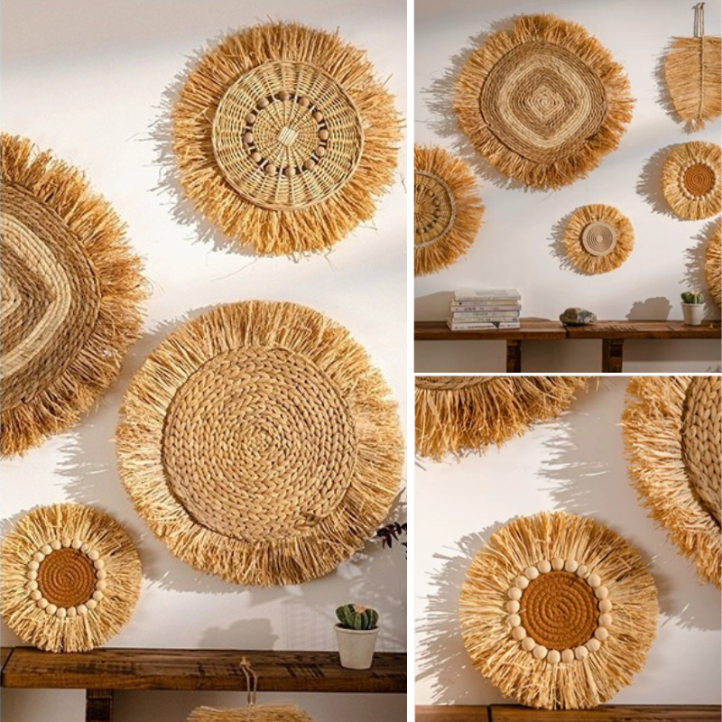 Boho Raffia Wall Decor Set