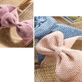 Women's Linen Wedge Bow Slippers