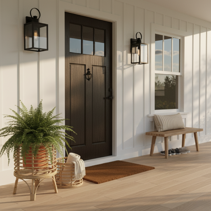 Nordic Rattan Woven Floor Planter