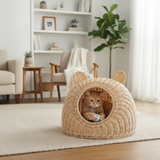 Rattan Cat Ear Dome Bed