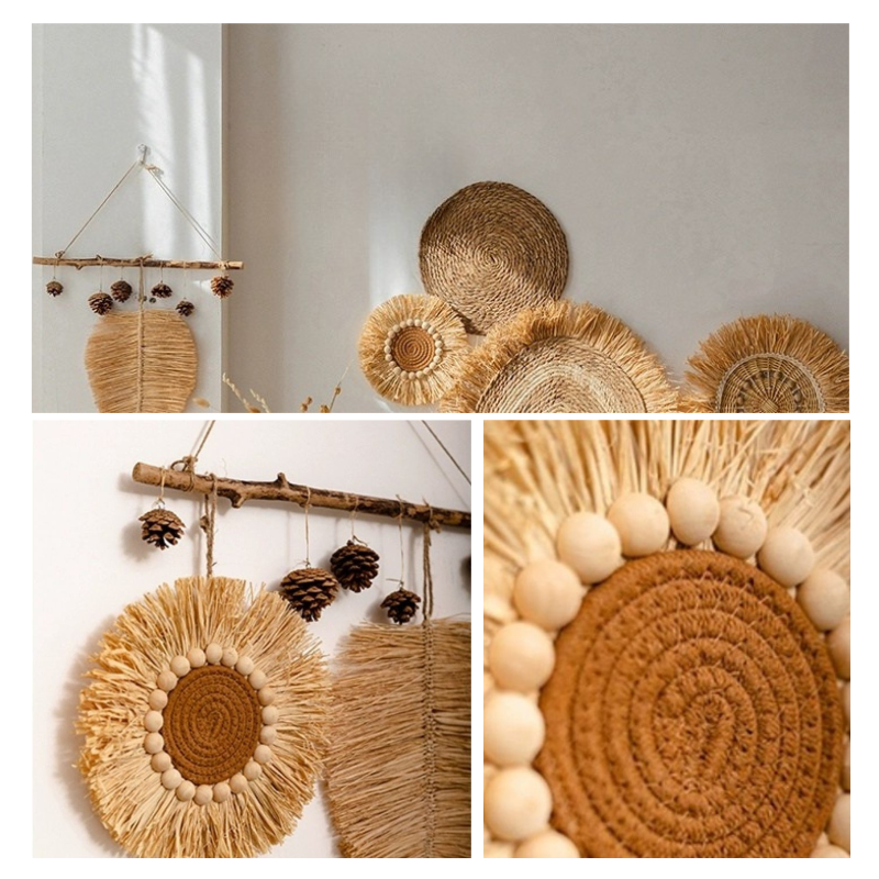 Boho Raffia Wall Decor Set