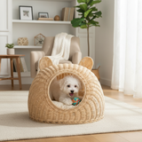 Rattan Cat Ear Dome Bed