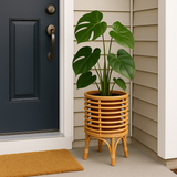 Nordic Rattan Woven Floor Planter