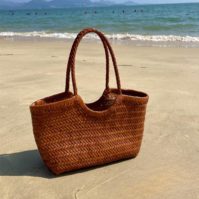 Handwoven Cowhide Tote Bag