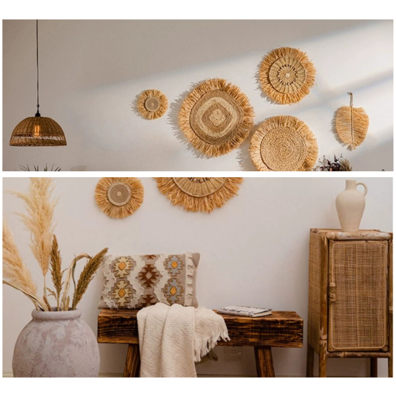 Boho Raffia Wall Decor Set
