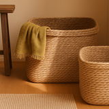 Woven Rattan Laundry Basket