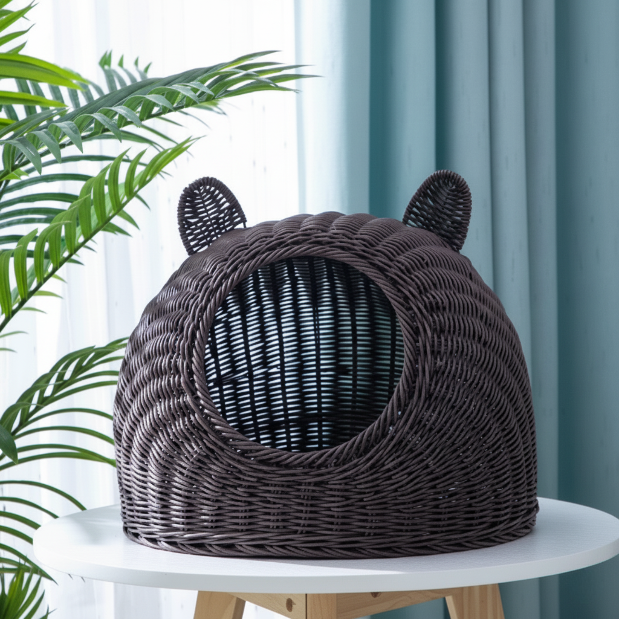 Rattan Cat Ear Dome Bed