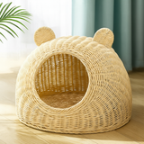 Rattan Cat Ear Dome Bed