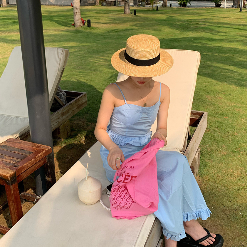 Women's Summer Flat Straw Sunhat