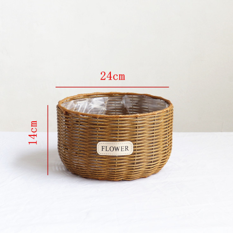 Woven Straw Flower Basket