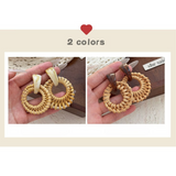 Bohemian Rattan Bamboo Earrings