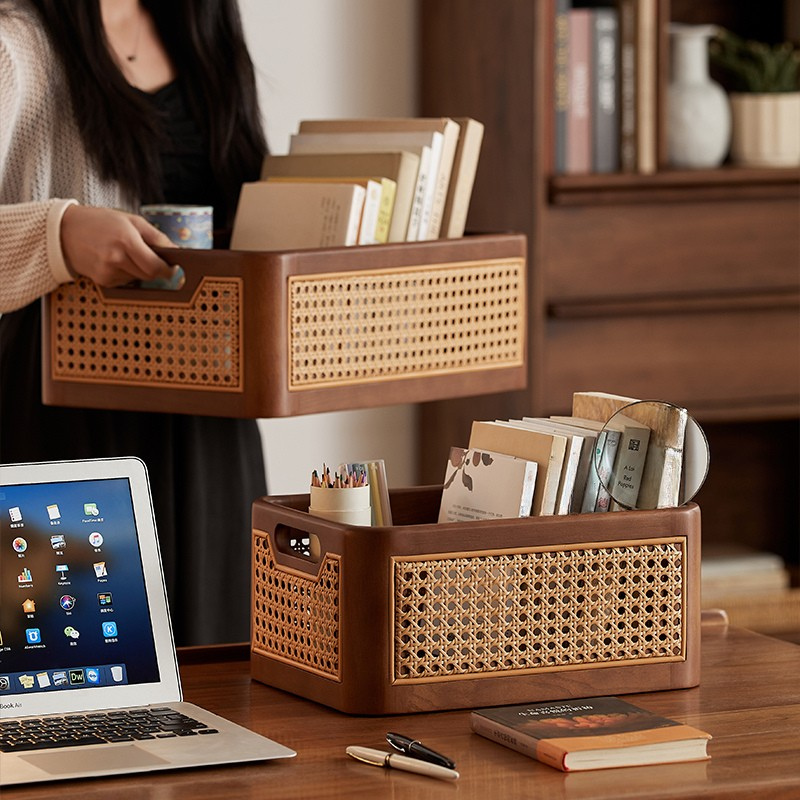 Rattan Desk Storage Box