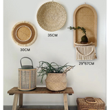 Woven Rattan Wall Shelf Set