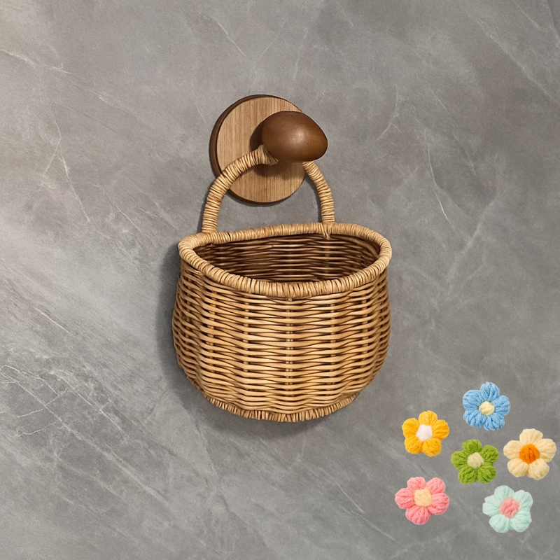 Wool Flower Charm Hanging Basket Bundle