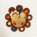 Wool Flower Charm Wall Basket Bundle