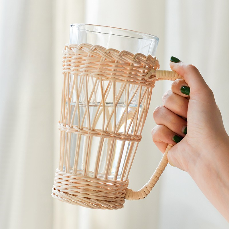 Rattan Cup Holder with Handle