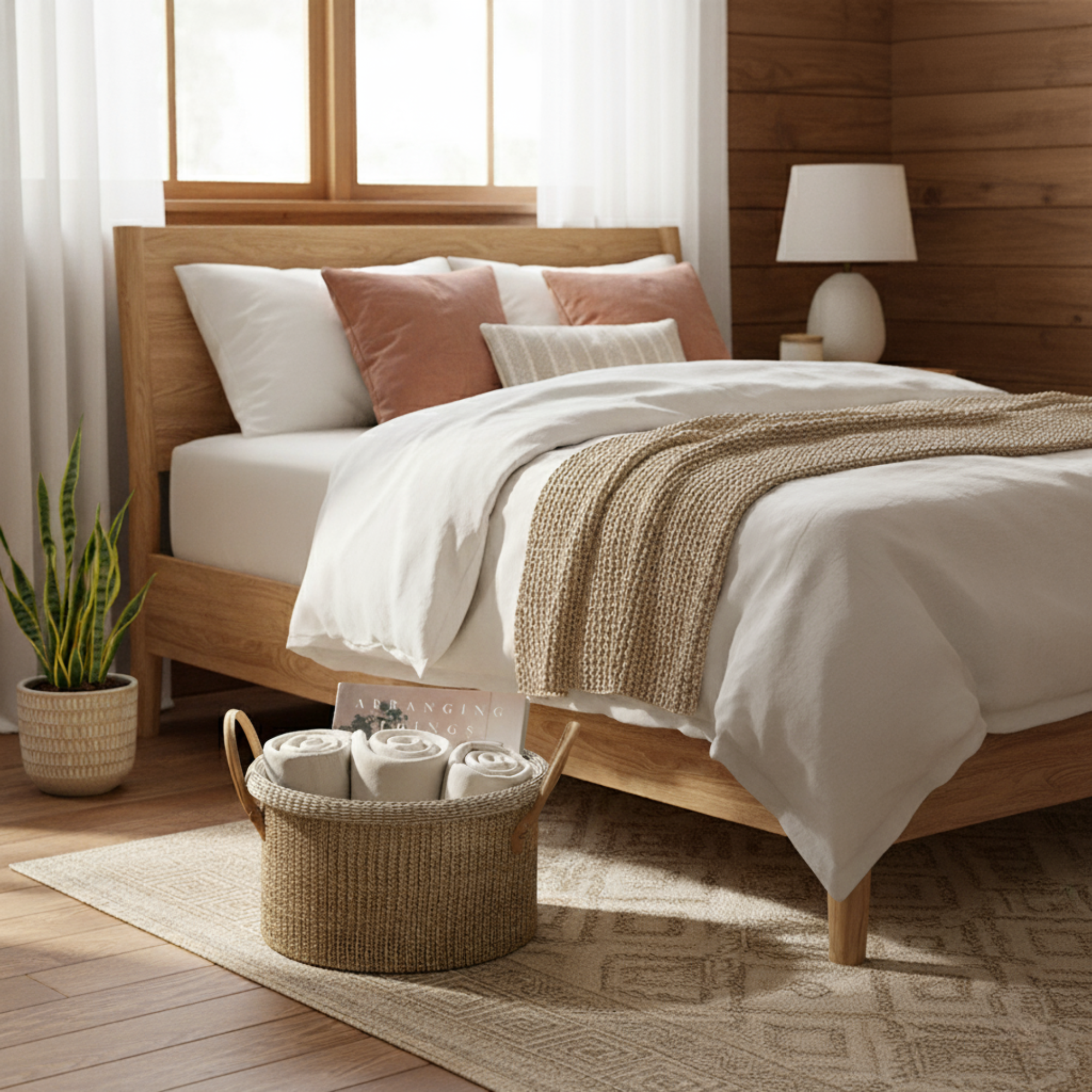 Handheld Cotton Rope Round Basket