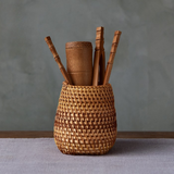 Handmade Rattan Tea Tools Holder Set