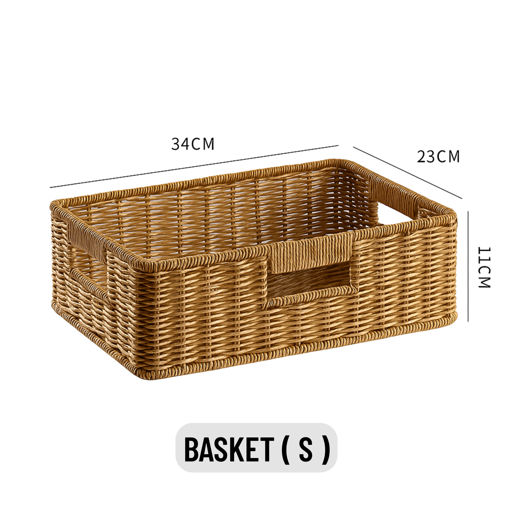Rattan 3-Handle Storage Basket