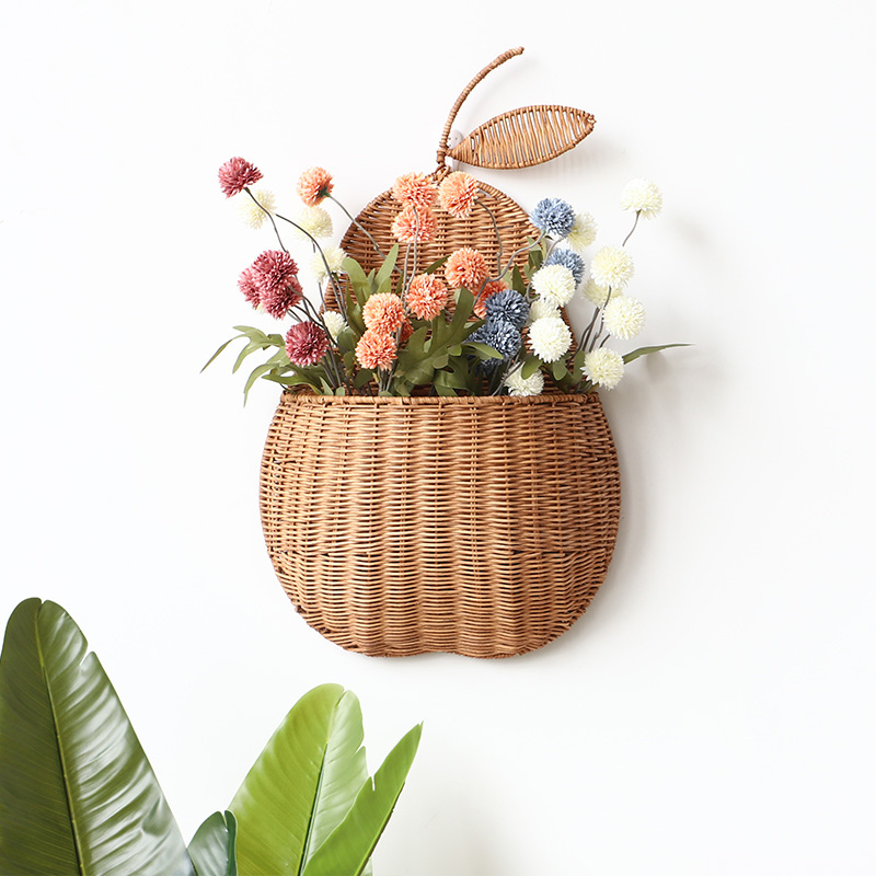Wall Rattan Pear Flower Basket