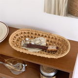 Oval Rattan Storage Tray Set
