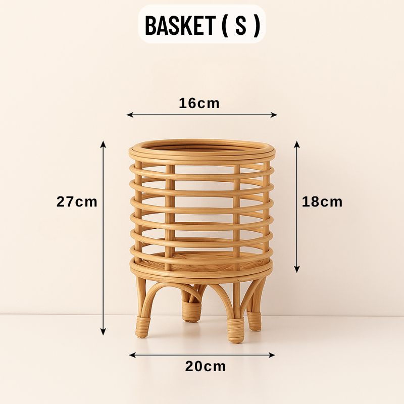 Nordic Rattan Woven Floor Planter