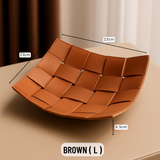 Woven Leather Valet Tray