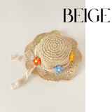 kids Floral Straw Sunhat