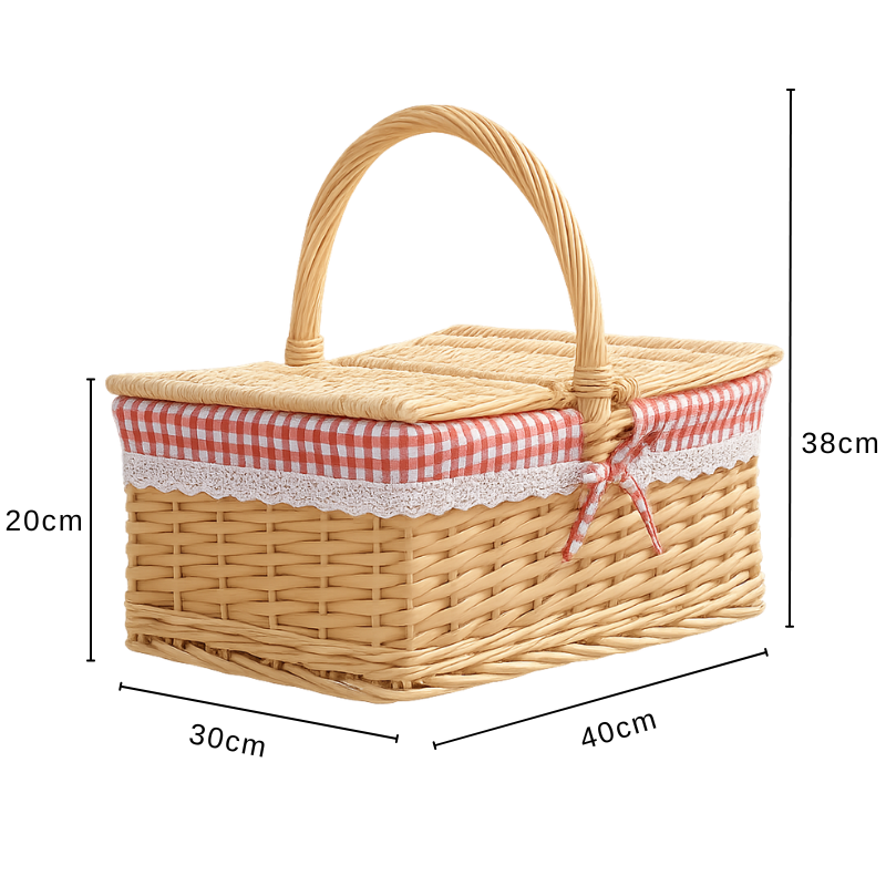 Handwoven Rattan Picnic Basket