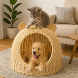 Rattan Cat Ear Dome Bed