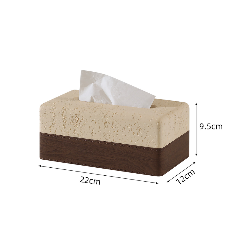 Travertine Wood Tissue Box Cover