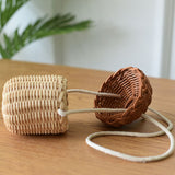 Mini handbag shooting children's props rattan basket diagonally across woven bag bamboo weaving cute hanging basket pinecone backpack