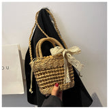 Woven Straw Beach Handbag