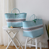 Large Rattan Picnic Tote Bag
