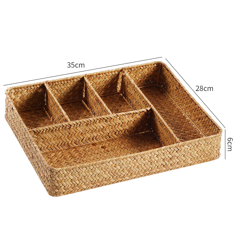 Rattan Divided Storage Organizer