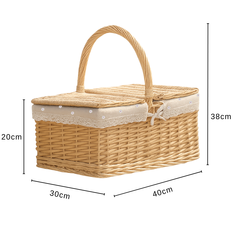 Handwoven Rattan Picnic Basket