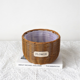 Woven Straw Flower Basket