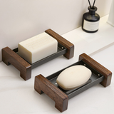 Walnut Soap Dish with Drainage