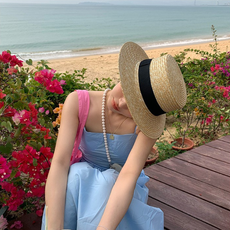 Women's Summer Flat Straw Sunhat