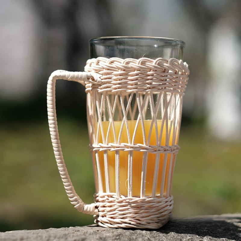 Rattan Cup Holder with Handle