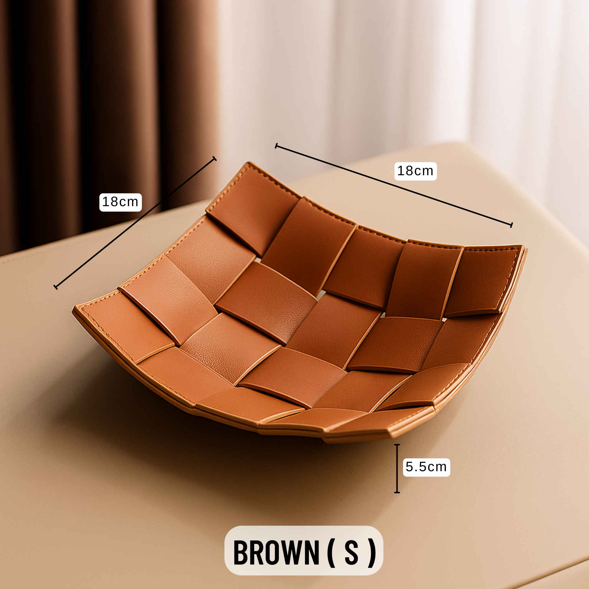 Woven Leather Valet Tray