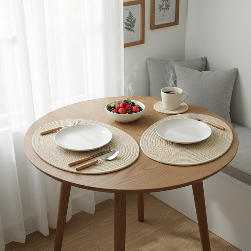 Round Cotton Rope Table Mats Set