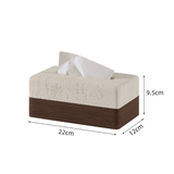 Travertine Wood Tissue Box Cover